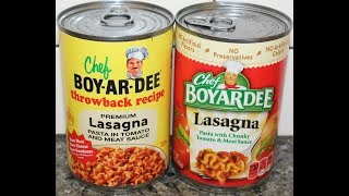 Lasagna Chef BOYARDEE Throwback Recipe vs Chef Boyardee Current Recipe Comparison amp Review [upl. by Januisz687]