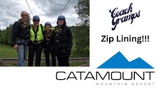 Zip lining at Catamount Mountain on the Catamonster [upl. by Ayotahs]