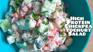 Chickpea yoghurt Salad recipe High protein salad Chickpea recipes Salad recipe chana salad [upl. by Atoked]