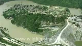 Tehri Dam in Uttarakhand with submerged Tehri town [upl. by Orest]