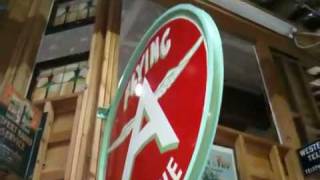 Flying A Gasoline Sign Double Sided and Framed Porcelain Original [upl. by Charry162]