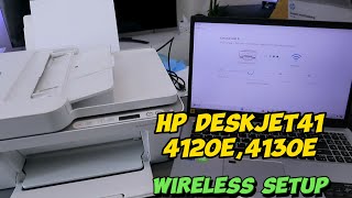 How To Do a WIFI Setup of HP Deskjet 4120e4130e AllinOne Wireless Printer [upl. by Nylekoorb]