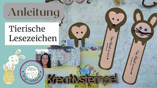 Anleitung Lesezeichen basteln  Tierische Lesezeichen selber basteln  DIY Bookmarks [upl. by Enilreug]