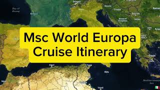 Itinerary Msc World Europa 2025 Cruise 7 days Western Mediterranean Sea until November 2025 [upl. by Ived348]