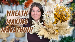 How to make 🍂THREE🍂 gorgeous fall wreaths Live wreath making marathon [upl. by Ysteb192]