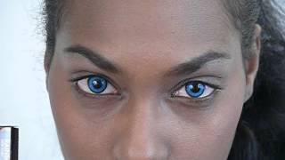 RainbowComplete OCEAN BLUE colored contact lenses by FineampClear [upl. by Nella163]