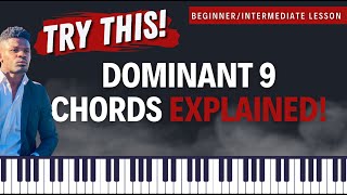 How to Play Passing Chords Dominant 9 Chords EXPLAINED [upl. by Broome]