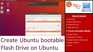 Create Ubuntu bootable Flash Drive on Ubuntu  Ubuntu Installation Tutorial  06 [upl. by Eidnil]