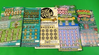 SAT BIG GAME 129 HIT AND WIN 150K YEAR FOR LIFE GOLD RUSH 300X FL Lottery Scratchers [upl. by Scarrow941]