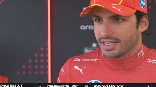 Carlos Sainz Post Race Interview Monaco GP formula1 monacogp ferrari landonorris carlossainz [upl. by Olinde627]