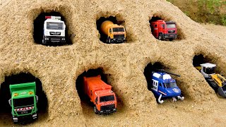 Rescue construction vehicles from cave  Funny stories about toys car  BIBO TOYS [upl. by Yeltrab]