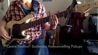 Sadowsky Humcancelling vs Single Coil Jazz Bass Pickups  ComparisonDemo [upl. by Inalel]