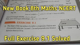 Chapter9 Ex91 Mensuration  Class 8 Maths New Book [upl. by Ynohtnakram]