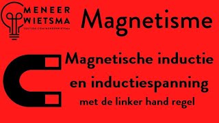 Natuurkunde uitleg Magnetisme 5a Magnetische inductie en inductiespanning linker hand regel [upl. by Arnelle]