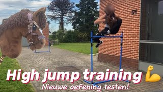 HIGH JUMP TRAINING 💪 🐴 I nieuwe oefening testen met Faith [upl. by Gnil]