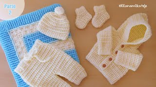 Como tejer una Mantita Cobija para bebe a Crochet Ganchillo Ajuar tejido Parte 2 [upl. by Aneris]