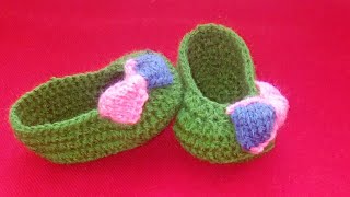 Tuto crochet chaussons au crochet 612 mois 12 [upl. by Asyl]