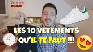 TOP 10 VÊTEMENTS basiques INDISPENSABLES  Tuto stylemode HOMME [upl. by Armmat841]