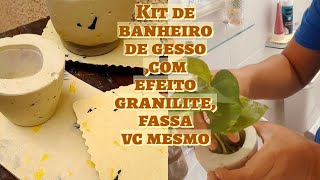 faça vc mesmo Kit de banheiro com efeito granilite de gesso fácil fica lindo e super na moda [upl. by Meill286]