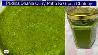 Pudina dhania curry patta ki Tasty chutney  Green chutney to improve haemoglobin  Green Chutney [upl. by Kowalski]