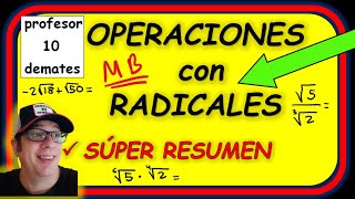 OPERACIONES con RADICALES Ejercicios resueltos  Formulario resumen [upl. by Hereld]