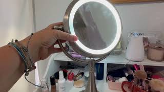 Zadro Lighted Makeup Mirror 10X Magnification LED 11 Dia Makeup Mirror Review [upl. by Sivat]