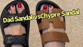 Chanel Dad Sandals and Hermes Chypre Sandals Review and Comparision 🩴💕 [upl. by Rasaec569]