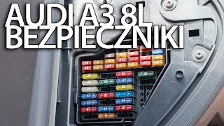 Gdzie są bezpieczniki i przekaźniki w Audi A3 8L skrzynka z bezpiecznikami [upl. by Leilamag]