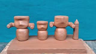 lord Jagannath balabhadra subhadra idol making with clay easy  mitti se Jagannath idol banaen [upl. by Maggy]