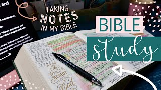 How I Study My Bible  Taking Notes in My Journaling Bible [upl. by Dahl]