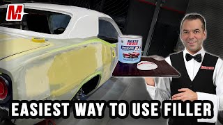 The Most Effective Way to Use Bondo Body Filler with Way Less Sanding  Melomotive [upl. by Eelaroc]