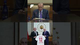 Cumhurbaşkanı Erdoğan TFF Başkanı İbrahim Hacıosmanoğlu ile yönetim kurulu üyelerini kabul etti [upl. by Zelda280]