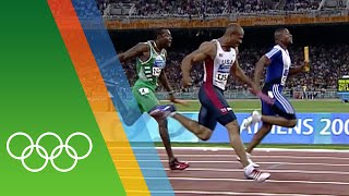 Great Britains 4x100m relay win at Athens 2004  Epic Olympic Moments [upl. by Calv709]