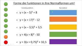 Scheitelpunktform in Normalform umformen [upl. by Imalda]