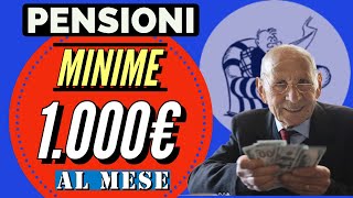 AUMENTO delle PENSIONI MINIME a 1000 EURO al mese ❓ 👉 Ecco le soluzioni proposte [upl. by Natsirc817]