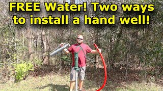 FREE Water DIY hand well pump install two different ways Off grid pitcher pump Part 1 732 [upl. by Nylrahs]