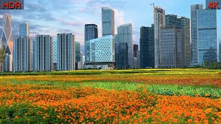 Hangzhou Asian Games Village Large flower fields come and see where the athletes live [upl. by Watson]