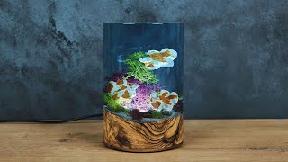 Epoxy Resin Lamp with Swimming Fishes  Diy Resin Art [upl. by Earlie]