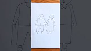 Grandparents drawing using HA learntodraw shortsdrawing easykidsdrawing drawingideas [upl. by Jermyn]