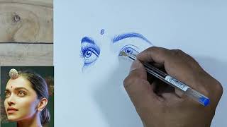 How to draw face using ball pen Episode 01 [upl. by Akerley]