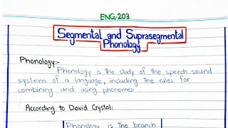 Segmental and Suprasegmental phonology ENG203 linguistics pu [upl. by Areyk98]