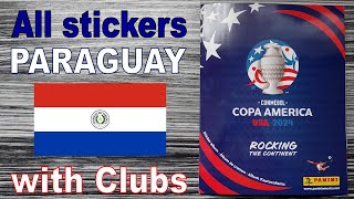 Complete PARAGUAY stickers in Panini album quotCopa America USA 2024quot with clubs [upl. by Macguiness]