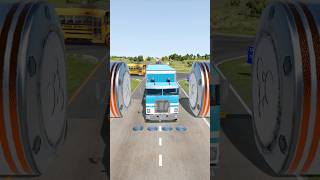 Mix Colourful Flatbed Trucks amp Cement Truck vs Bollard Crash shorts beamng crash beamngdrive [upl. by Earissed]