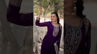 Festival Wear Black amp Purple Anarkali Suit festival anarkalisuit beautiful embroidery sequence [upl. by Brucie]