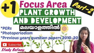 PLANT GROWTH AND DEVELOPMENT PART2 FOCUS AREA PLUS ONE BIOLOGY MALAYALAM STUDY BOTANY CHAPTER11 [upl. by Minni108]