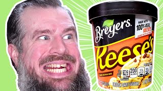 Breyers Reeses Frozen Dairy Dessert  Ice Cream Review [upl. by Eatnoled58]