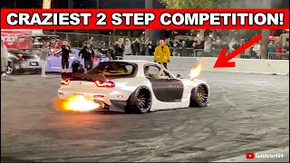 CRAZIEST 2 Step Competition Ever RX7 vs Supra vs Skyline GTR R32 vs R35 vs Mustang vs Corvette [upl. by Ahsinac]