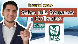 Como saber tus Semanas Cotizadas IMSS  Descarga constancia [upl. by Traver569]