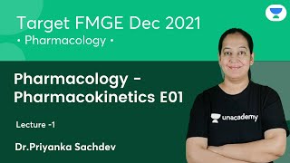 PharmacologyPharmacokinetics E01  L1  FMGE Dec21  Lets crack NEET PG  Dr Priyanka Sachdev [upl. by Krum]