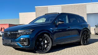 Volkswagen NEW Touareg R 2022 in 4K 462hp 22 inch Estoril MeloeBlue Walk around amp detail inside [upl. by Greene]